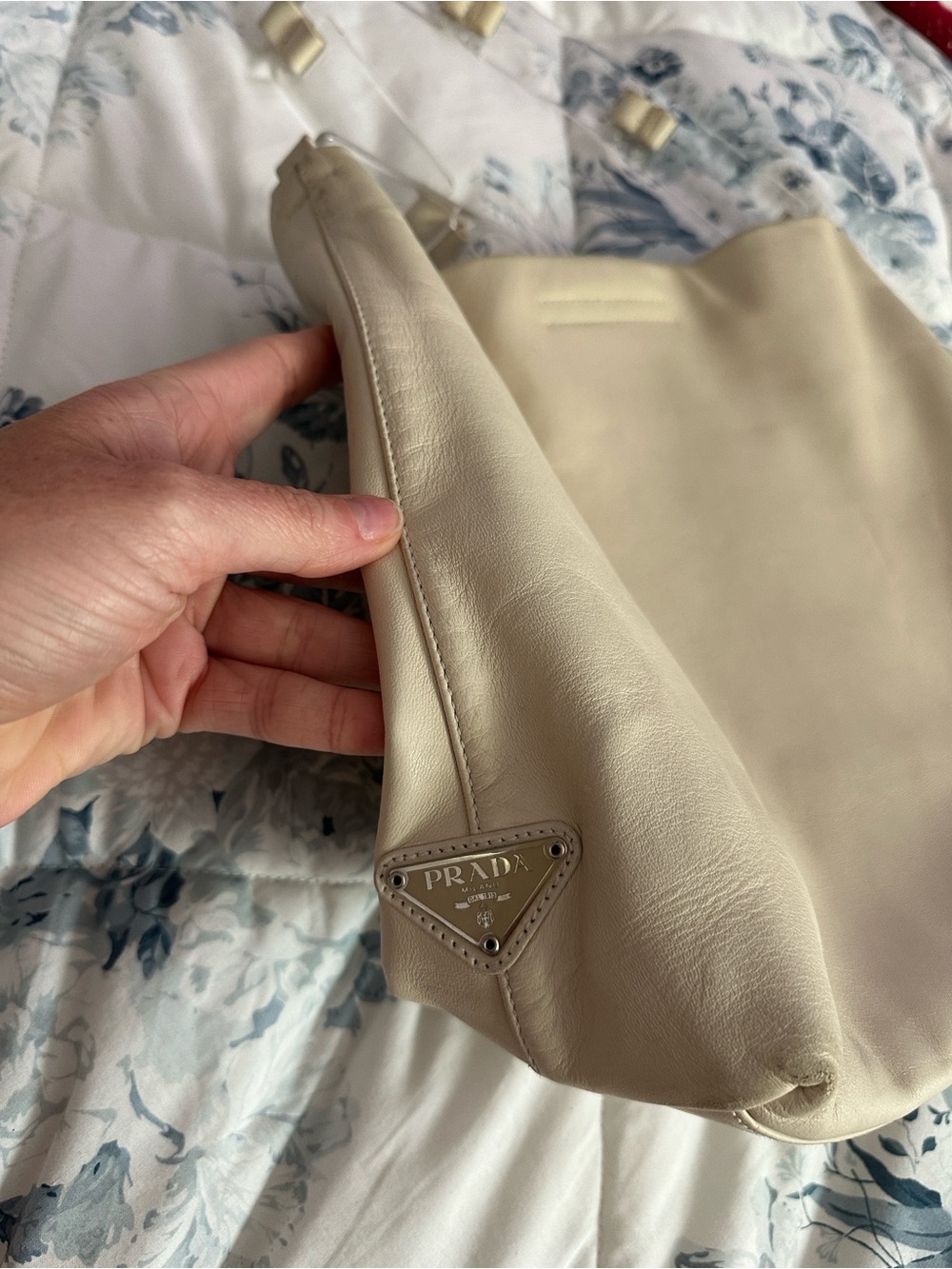 Prada Vintage Nappa Soft Shoulder Bag with Acrylic Strap